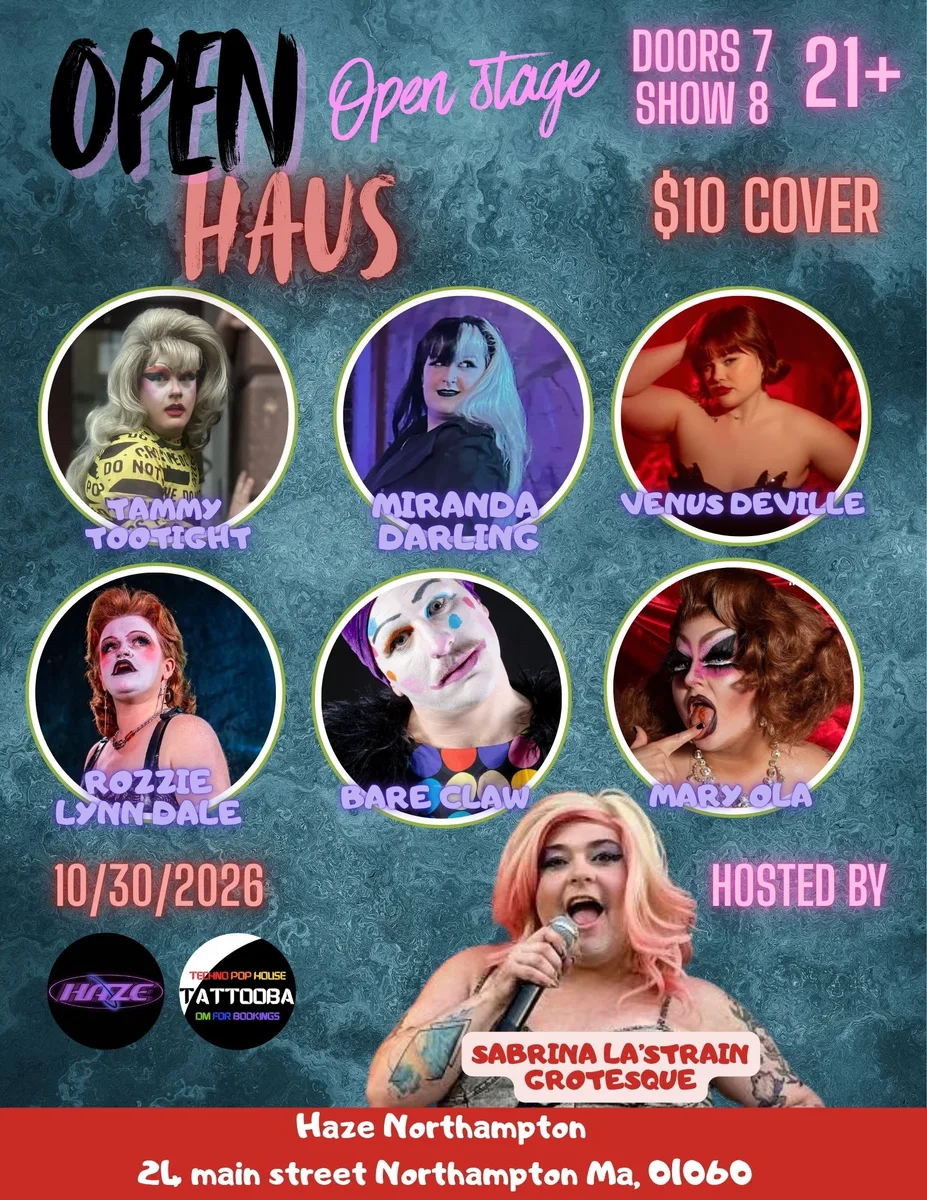 Flyer: Open haus drag show with Sabrina La’Strain, Halloween special!
